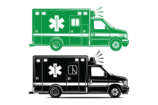 Emergency medical services vehicles illustration