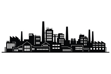 Fototapeta premium Industrial cityscape silhouette