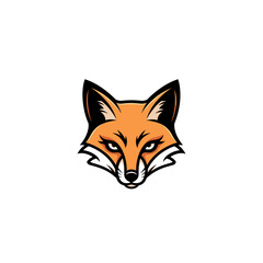 Fototapeta premium A stylized illustration of a fox's head with sharp features and an intense gaze.