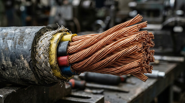 Copper wire electrical cable industrial wire copper strands electrical insulation metal wire electrical conductor cable cross section electrical engineering wire manufacturing