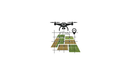 Obraz premium Drone flying over a map grid.