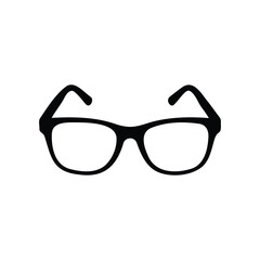 Glasses silhouette icon vector flat design.