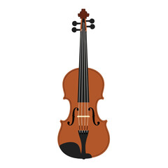 Fototapeta premium Isolated brown violin illustration against white background musical instrument