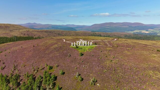 The Iconic Stone Arches of Fyrish Monument, A 18th Century Landmark on Fyrish Hill near Evanton, Scotland.