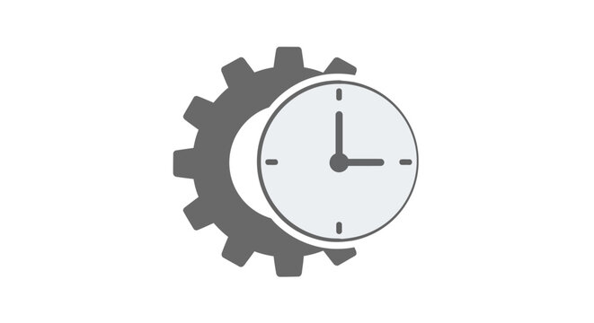 Gear clock mechanism industrial symbol.