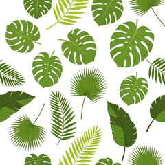 Fototapeta premium Vibrant tropical leaf pattern seamless design for decorative background