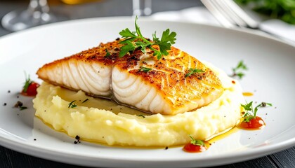 Fischfilet auf Kartoffelp&uuml;ree