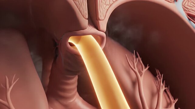 Detailed CGI visualization of the nasal cavity and pharynx with cross-section showing airflow conditioning for medical education and healthcare presentations set against a dark background