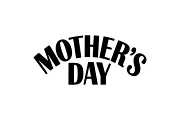 Happy Mother&rsquo;s Day Typography Vector | Elegant Black Lettering for Mother&rsquo;s Day