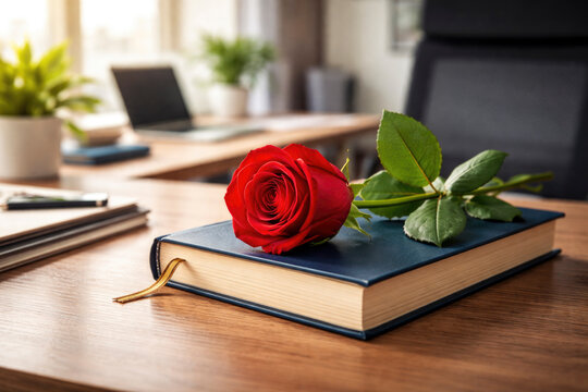 red rose and book for Sant Jordi