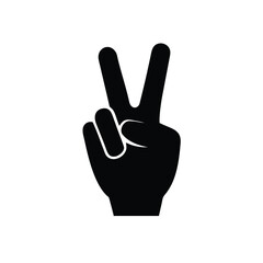 Obraz premium Hand showing the victory sign, peace symbol, symbol of freedom and happiness