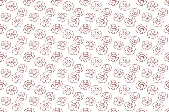Elegant red flower pattern on white background for design and decoration