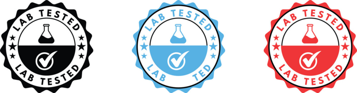Logo Designs LAB TESTED and LAB TESTING on White Background
