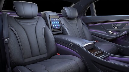 Obraz premium Luxurious Car Interior with Reclining Cushions and Modern Features