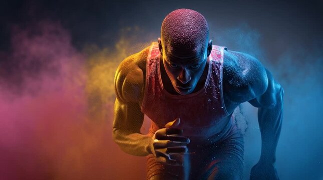 Conceptual sports image portraying performance as an inner battle, focusing on mental strength, discipline, and self-overcoming rather than external competition.
