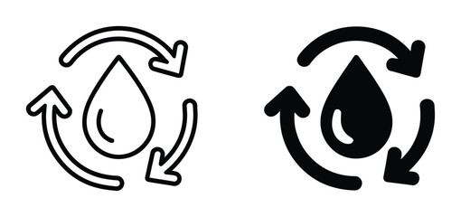 Obraz premium Water Drop Recycling Symbol Vector Illustration