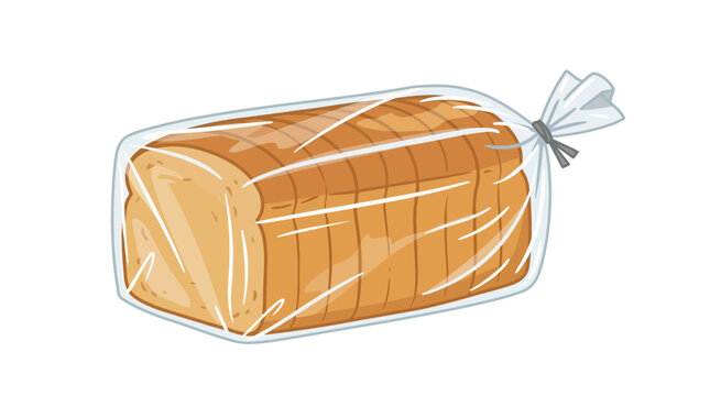 A loaf of bread wrapped in plastic.