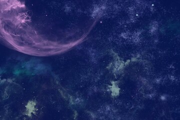 Deep Space Nebula with Vibrant Cosmic Clouds and Glowing Star Clusters © TARIQ JAVED