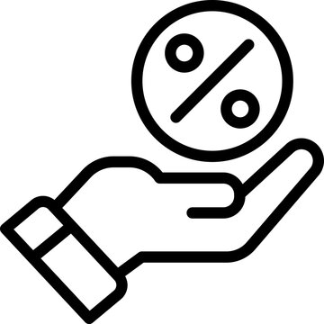 commission fee line icon. Clean and minimalist vector icon for websites, mobile apps, presentations, and logos. Fully scalable and customizable for any project.