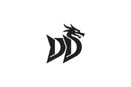 Dynamic dd logo featuring an integrated dragon head symbol for brand identity