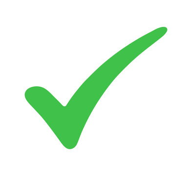 Green Tick Check Mark Isolated Icon, Vector Illustration