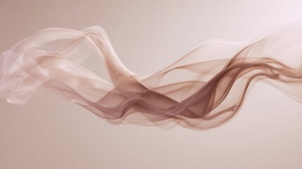 Abstract soft beige smoke wave flowing on minimal background elegant fluid motion design modern luxury background concept