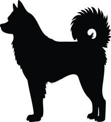 Outline Siberian Husky dog silhouette vector © MST