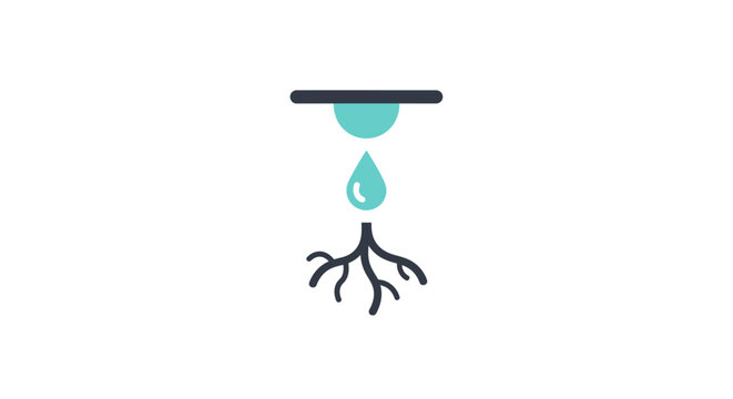 Water Drop Irrigation System Icon.