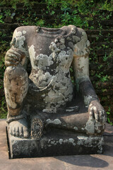 statue in an ancient cham religious (hindu) complex (my son around hoi an in vietnam 