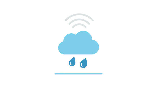 Weather forecast rain cloud symbol.