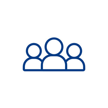 Three people icons in a row isolated on transparent background