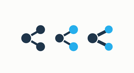 Fototapeta premium Share connection network icon set for social media, data transfer, and digital communication