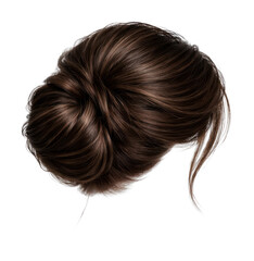 Naklejka premium PNG Elegant brunette hair bun style.