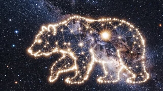 Bear Constellation in Starry Night Sky, Digital Art