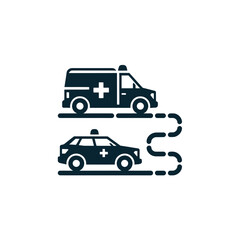 An ambulance and a police car are connected in an emergency response situation © Ahmad