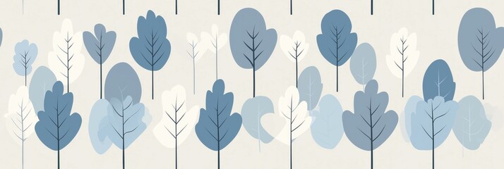 Minimal Nordic leaf seamless pattern with stylized forms. Repeating graphic design showing neutral colored leaves arranged in a modern pattern