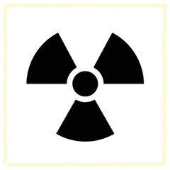 Radiation Hazard Symbol Vector, Classic Nuclear Trefoil Icon in Thick Line Art, Professional Warning Sign for Atomic Waste and Radioactive Safety.