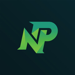 Letter NP Logo, n and p letter logo © nospacestock
