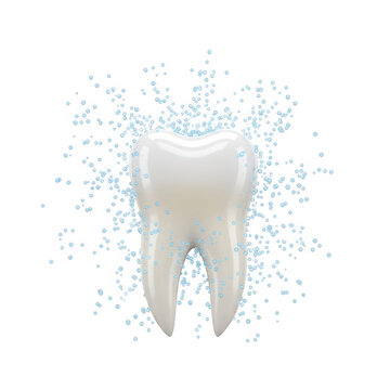 A clean and healthy single tooth illustration for dental reference isolated on transparent background