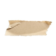 Obraz premium A crumpled piece of light brown paper with a torn edge. isolated on transparent background