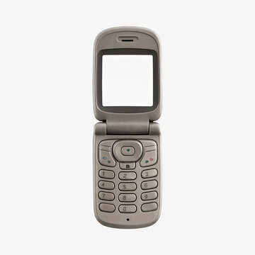 Vintage flip phone mockup png, transparent design