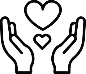 Obraz premium Charity Giving and Donate Money Outline Icon