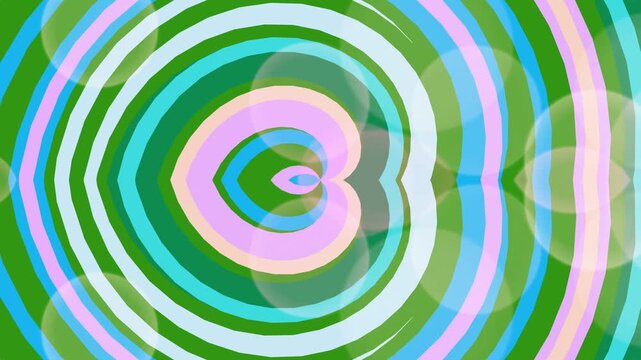 Colorful, circular abstract design with overlapping lines