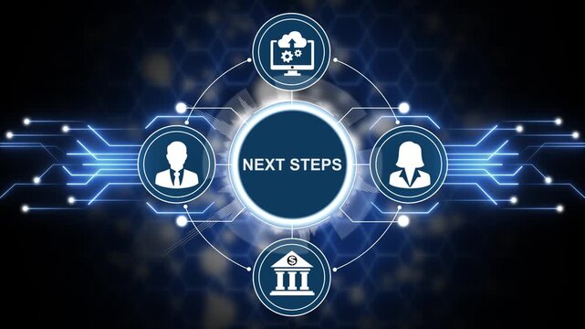 NEXT STEPS. Next Steps Business Progress Development Career Concept
