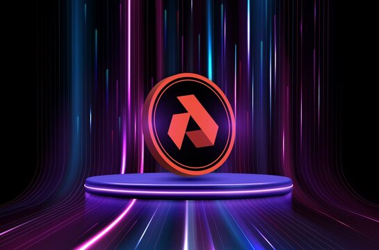 akash network-akt cryptocurrency logos images on digital background. 3d illustrations.