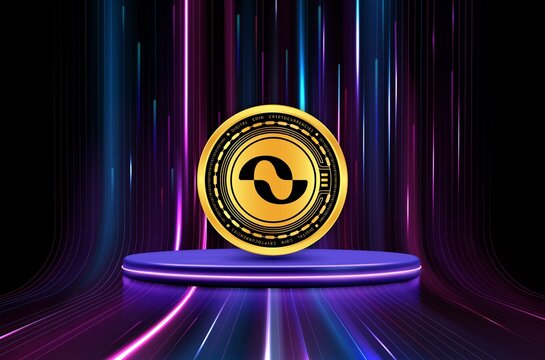 Image of boundless-zkc virtual currency on digital background. 3D drawings.