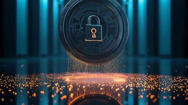 監査バッジのアイコンが鍵穴からデータを厳格に放出