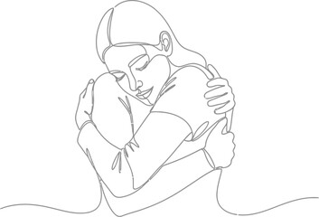 Two people embracing in a warm and intimate hug together