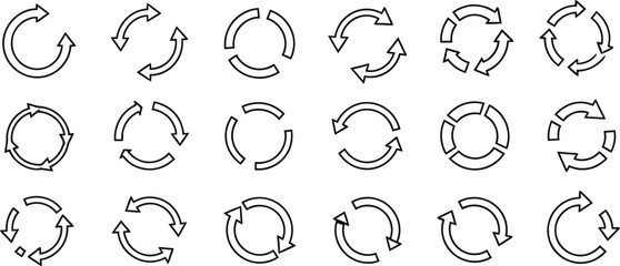 Naklejka premium Collection of arrows in circular motions