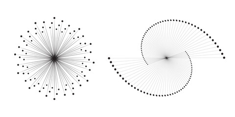 Modern abstract background. Halftone dots in circle form. Round logo. Vector dotted frame. Design element or icon. © Rohmatul
